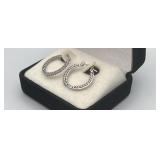 MLC407-Diamond And 14k White Gold Earrings