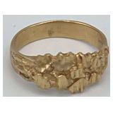 MLC415-14k Men’s Gold Nugget Ring