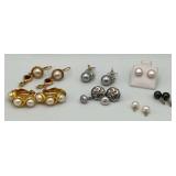 MLC422-6 Pairs Of Pearl Earrings And A Pair Of Small Pearl Pendants
