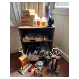 MHT068- Mystery Household Goods & Wooden Shelf Lot