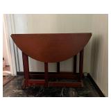 MHT116- Round Wooden Drop Leaf Table