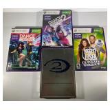 HKT001 Lot of 3 Xbox 360 Video Games & Xbox Halo 2 in Collectible Steelbox Case