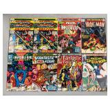 HTS259 - 8 SILVER/BRONZE AGE MARVEL COMIC BOOKS CAPT AMERICA IRON MAN FANTASTIC FOUR AND MORE