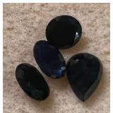 HTS269- (4) Assorted Dark Blue Sapphires Stones