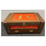 HTS405- Vintage Wooden Jewelry Box