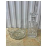 HTS421- Vintage Crystal Bowl & Canister