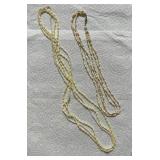 HTS431- (2) Beaded & Pearl Costume Necklaces 