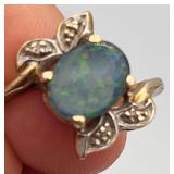 HTS505-10k Gold, Blk Opal Ring