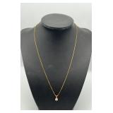 HTS512-14k Gold Chain W/ CZ