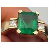 HTS709-14k Gold Emerald Ring