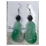 HTS835- Myrna Lee Chang Jade Earrings
