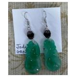 HTS846- Myrna Lee Chang Jade Earrings 
