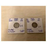 HTS290 1886 & 1887 US Seated Liberty 10 Cents Silver Coins 