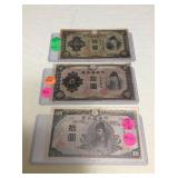 HTS296 1930, 1944 & 1945 Japanese 10 Yen Bills