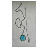 WHT066- Silver Tone Necklace & Bracelet Set 