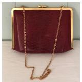 WHT099 - JAPANESE RED LEATHER CLUTCH PURSE