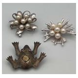 WHT104-3 Fine Sterling Silver Brooches