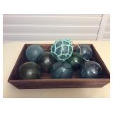 MCT010 Nine Japanese Glass Fishing Floats 
