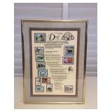 MCT042 Framed Dog Postage Stamp Collection