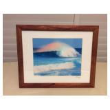 MCT063 Koa Framed Art Photography Picture Of A Wave