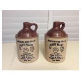 MCT077 Two Vintage Ceramic McCormck Platte Valley Whiskey Jugs