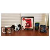 MCT110 Mickey Mouse Coffee Maker & Mugs New