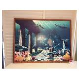 MCT115 Very Large Koa Framed Seascape Picture