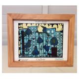 MCT125 Framed “City Birds” Art Print On Canvas By Heather Brown