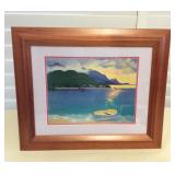 MCT171 Koa Framed “Hanalei Bay” By Rosalie Prussing Picture