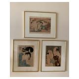 WWS011 Three Framed Japanese Block Prints
