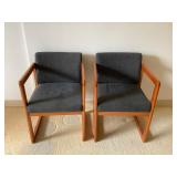 WWS013 Pair Of Wooden Armchairs
