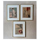 WWS059- (3) Framed Japanese Block Prints