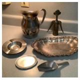WWS134 Vintage Silver Toned Metal Kitchen Items