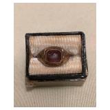 WWS169 10K Gold Ring With Purple Stone Size 4.5