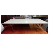 SJP115- White Table Top Table With Metal Legs