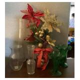 SJP142 Various Green & Clear Glass Vases