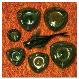 SJP175 - DECORATIVE GLASS FISH AND ASHTRAYS