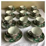 SJP502 Japanese Gold Imari Porcelain Teacups & Saucers #2
