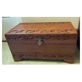 SJP561- Vintage Ornate Wooden Storage Chest