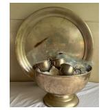 SJP567- Silver Platter & Punch Bowl Set