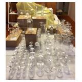 SJP584 Various Vintage Etched Bamboo Glassware 