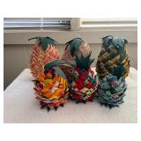 SJP610- Vintage Handmade Fabric Pineapple Decor