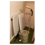 SJP636 Two Lifetime Folding Tables, Floor Lamp & Sleeping Bag