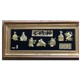 SJP669 - FRAMED 7 GODS OF LUCK 24K GP WALL HANGING