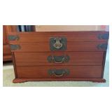 SJP670- Vintage Asian Design Wooden Jewelry Box