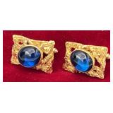 SJP916-18k Gold & Blue Spinel Cufflinks