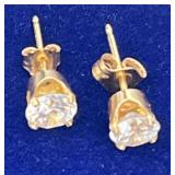 SJP922-14k Gold Artificial Diamond Earrings 
