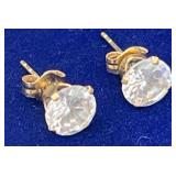 SJP923-14k Gold Imitation Diamond Earrings 2ct