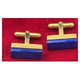 SJP926-14k Gold Lapis Lazuli Cufflinks