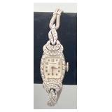 SJP930-Lady’s 14k White Gold Vintage Diamond Hamilton Watch